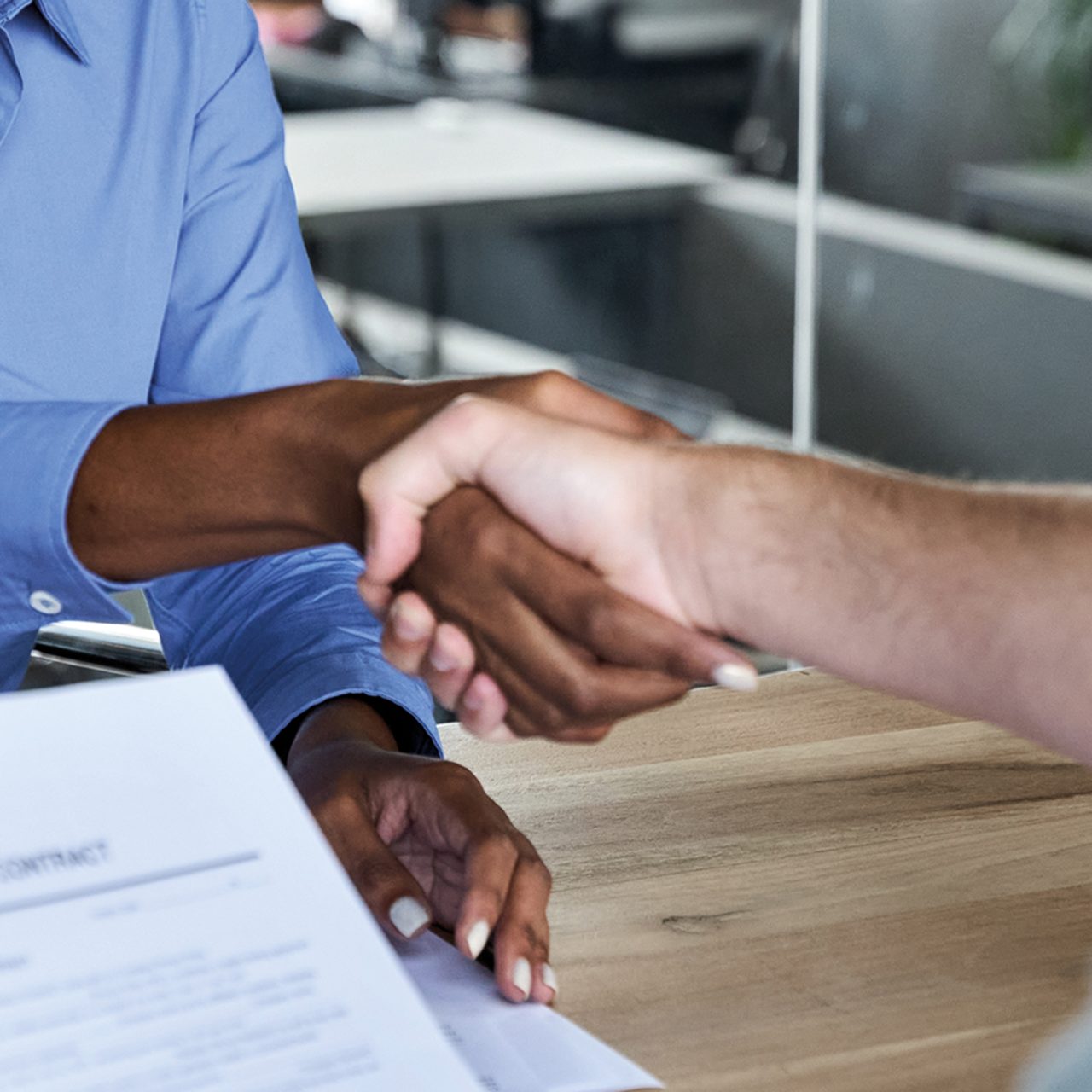 two people shaking hands