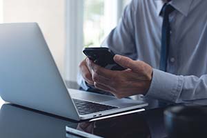 Man using a laptop image