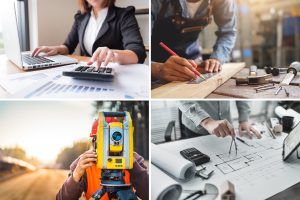 4 images showing a selection of trades we cover under our PI offering