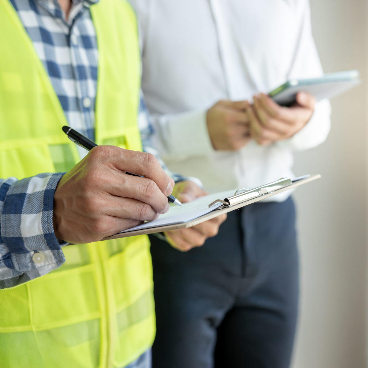 2 men carrying our an electrial inspection
