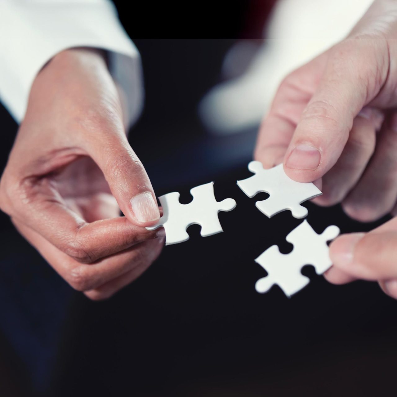 three pieces of jigsaw
