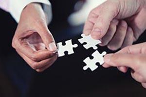 Three pieces of jigsaw